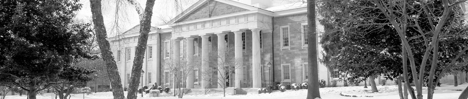 Photograph of the courthouse in the snow